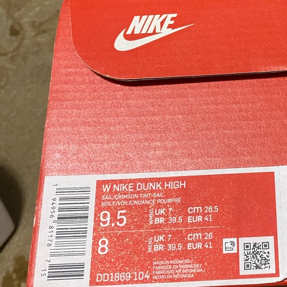 Nike Air Dunk High-Sail Crimson Tint Sail - Picture 3 of 3